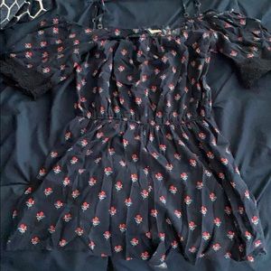 Abercrombie floral shorts romper